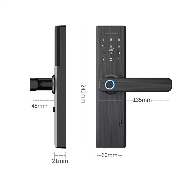 Tuya Smart DoorLock Wifi Door Lock Electronic Digital IC card, Key, fingerprint, password, Tuya APP WiFi Lock