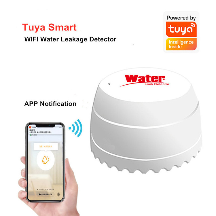 Smart Battery Operated WiFi Water Leak Sensor Alarm APP Remote Control Smart Flood Detector