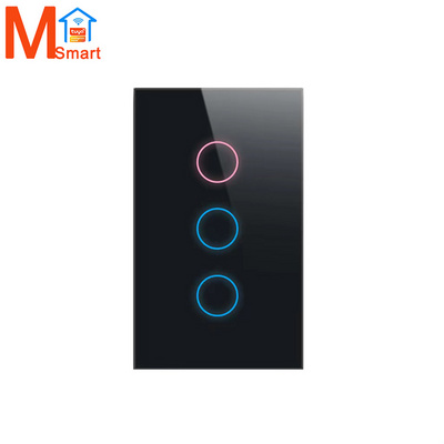 No neutral&Neutral Tuya Wifi Switch Wall Light Control System 1/2/3/4 Gang Wall Smart Switch For Hotel/Home With Alexa Google