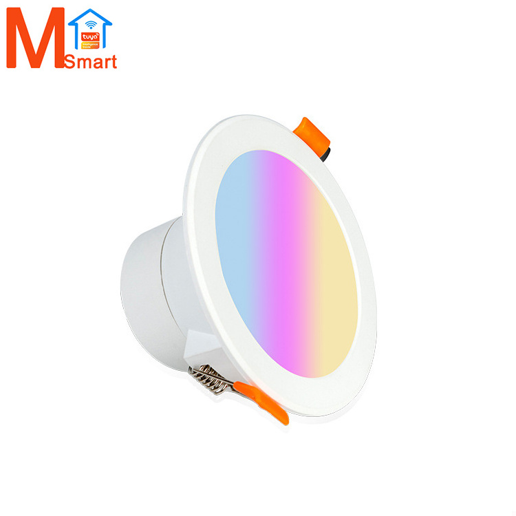 WiFi smart RGB downlight 7W 9W 12W 15W intelligent dimmable led downlight switch with tuya app