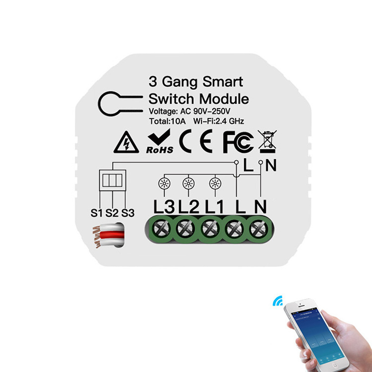 Home Automation Devices System Tuya Smart life 1/2/3/4Gang 2/3Way Smart Switch Module Relay interruptor Smart Light Mini Switch