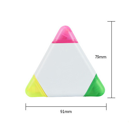 Promotional Gifts Highlighter Markers Triple Triangle Multi Colour Highlighter Pens 3 in 1 Highlighter