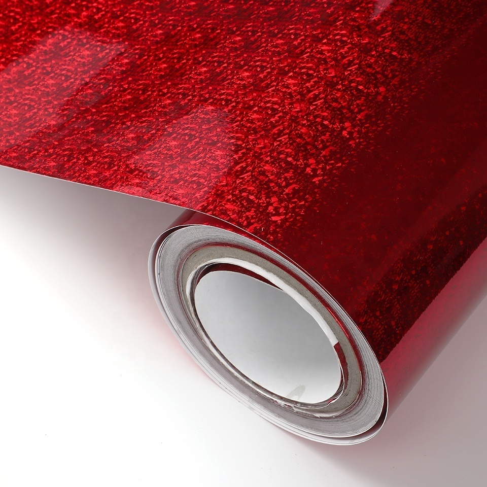 Self Adhesive PVC BOPP  PET metallized holographic wrapping  laser printing vinyl film