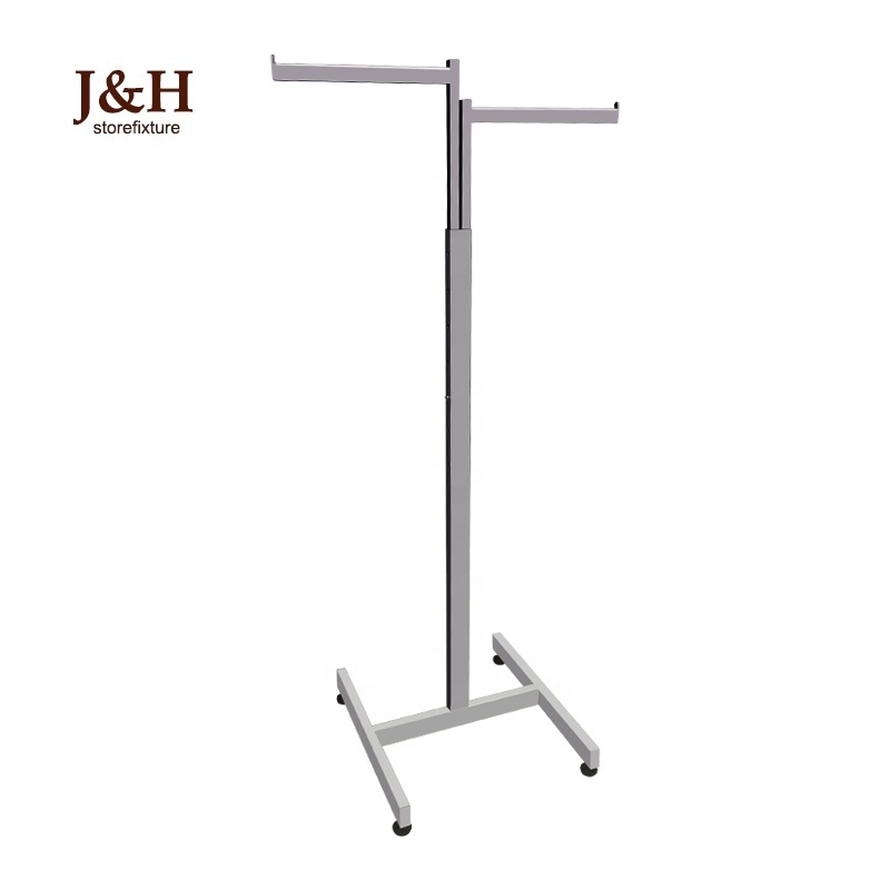 Clothes Store 2 Way Metal Bag Rack Hanging Clothes Display Racks Stand Retail Clothing Rack