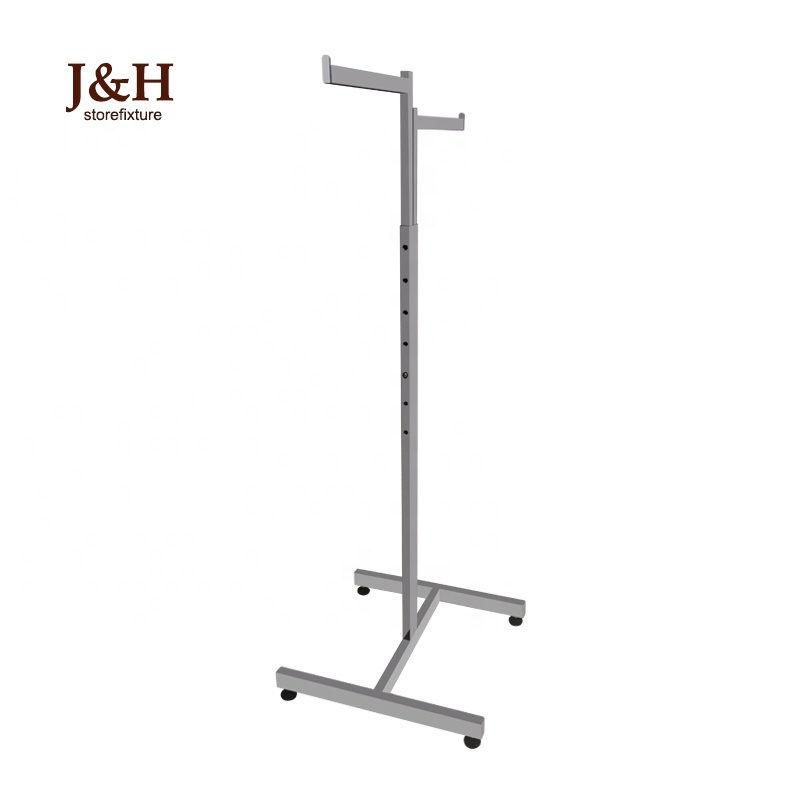 Clothes Store 2 Way Metal Bag Rack Hanging Clothes Display Racks Stand Retail Clothing Rack