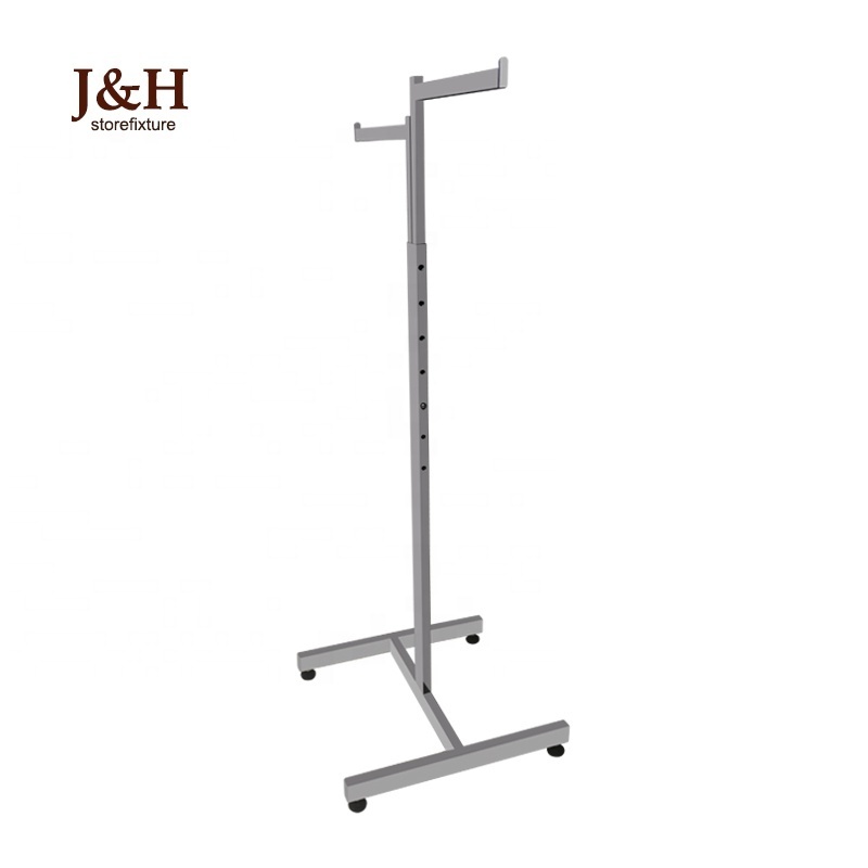 Clothes Store 2 Way Metal Bag Rack Hanging Clothes Display Racks Stand Retail Clothing Rack