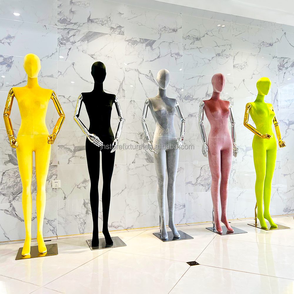 wholesale price high ending brazilian full body display adjustable arms female fabric covered dummy mannequins