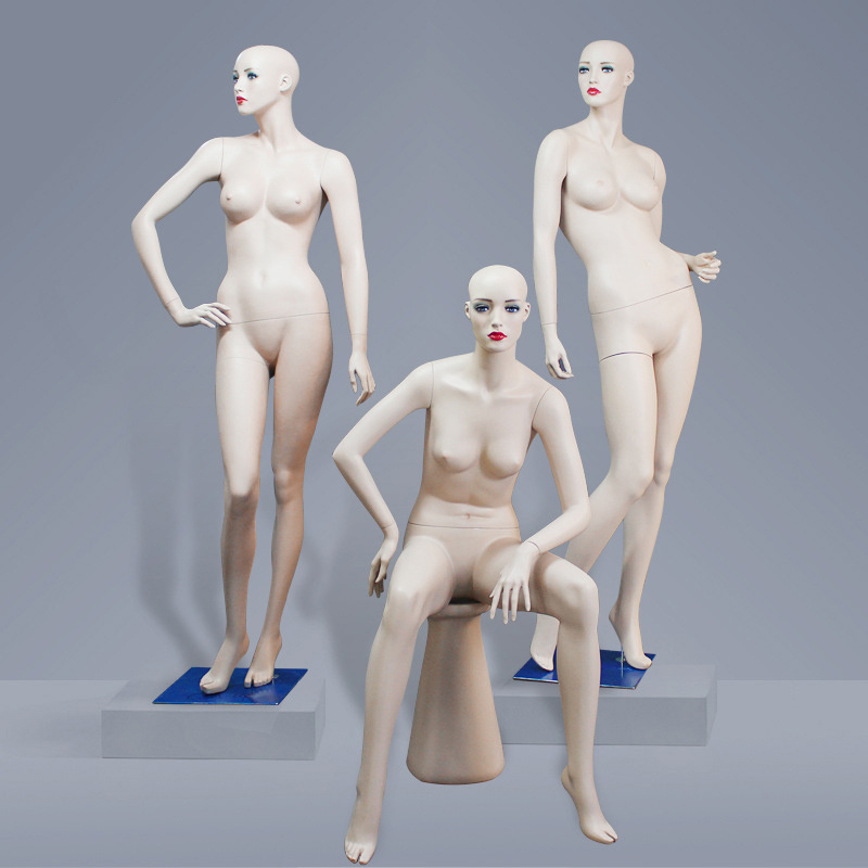 Hot sale window display realistic stand female mannequin with face high quality popular big breast female mannequin