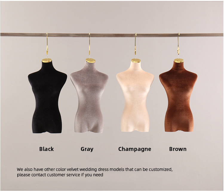 Fashion Fabric Covered Female Mannequin Torso Half Body Female Hanging Mannequin