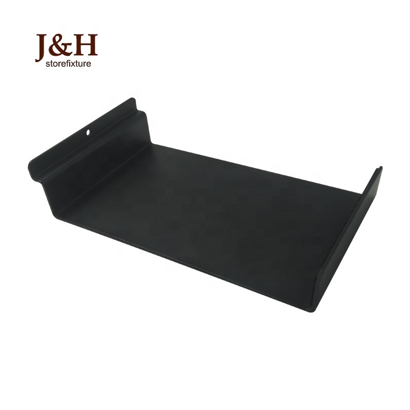 Shoes Store Display Thickness 2mm Black Steel Slat Wall Shoe Shelf Metal Slatwall Shoes Holder