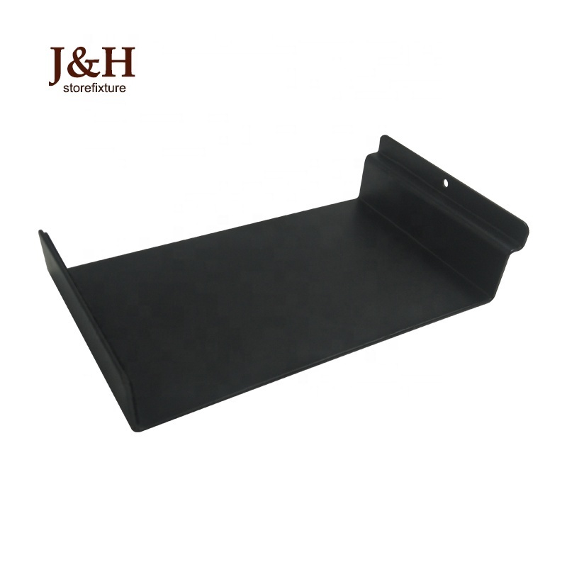 Shoes Store Display Thickness 2mm Black Steel Slat Wall Shoe Shelf Metal Slatwall Shoes Holder