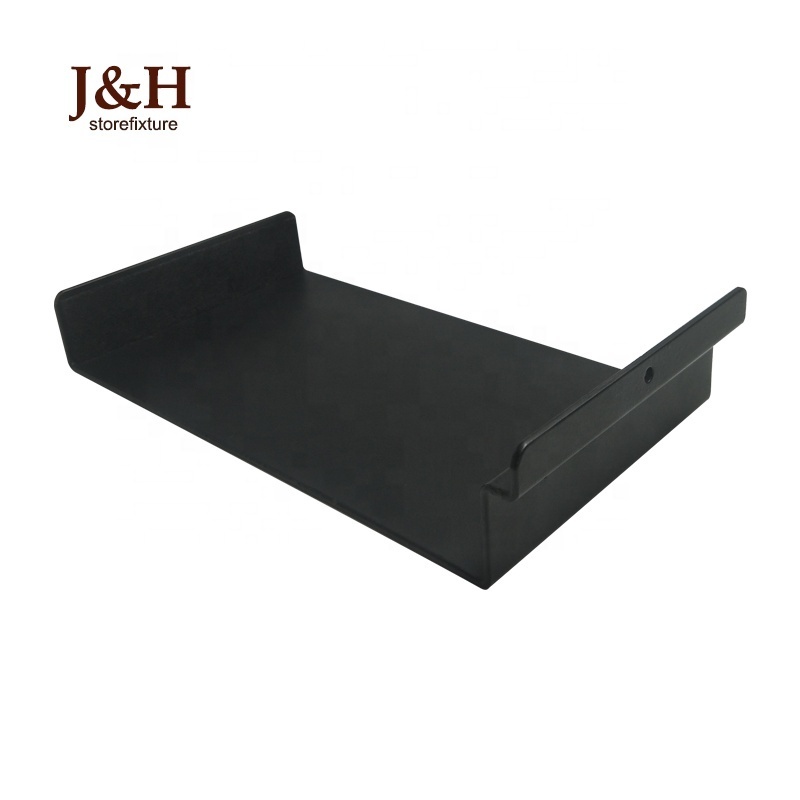 Shoes Store Display Thickness 2mm Black Steel Slat Wall Shoe Shelf Metal Slatwall Shoes Holder