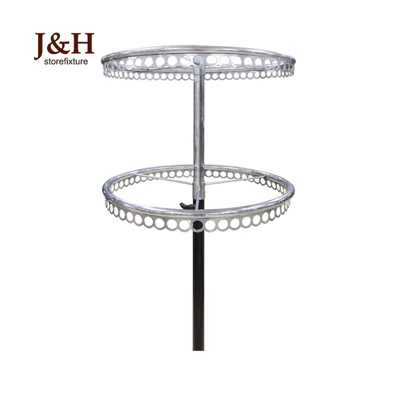 Supermarket Rotating Adjustable Height Metal Round Display Rack for Hanging Umbrella