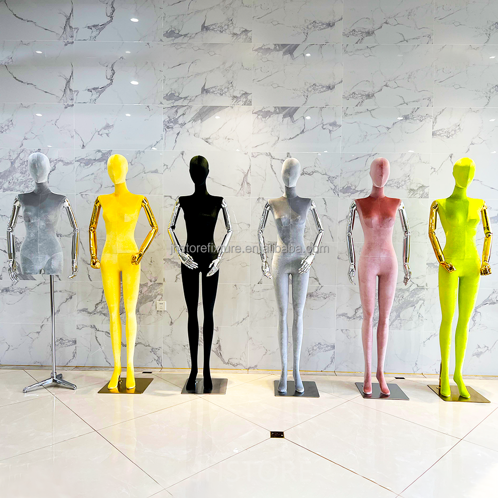 wholesale price high ending brazilian full body display adjustable arms female fabric covered dummy mannequins