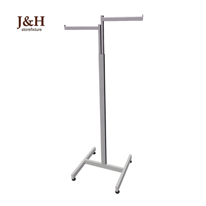 Clothes Store 2 Way Metal Bag Rack Hanging Clothes Display Racks Stand Retail Clothing Rack