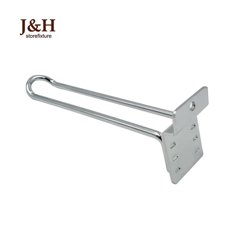 Hot Sale Euro Double Display Accessories Slatwall Metal U shape Hooks for Supermarket