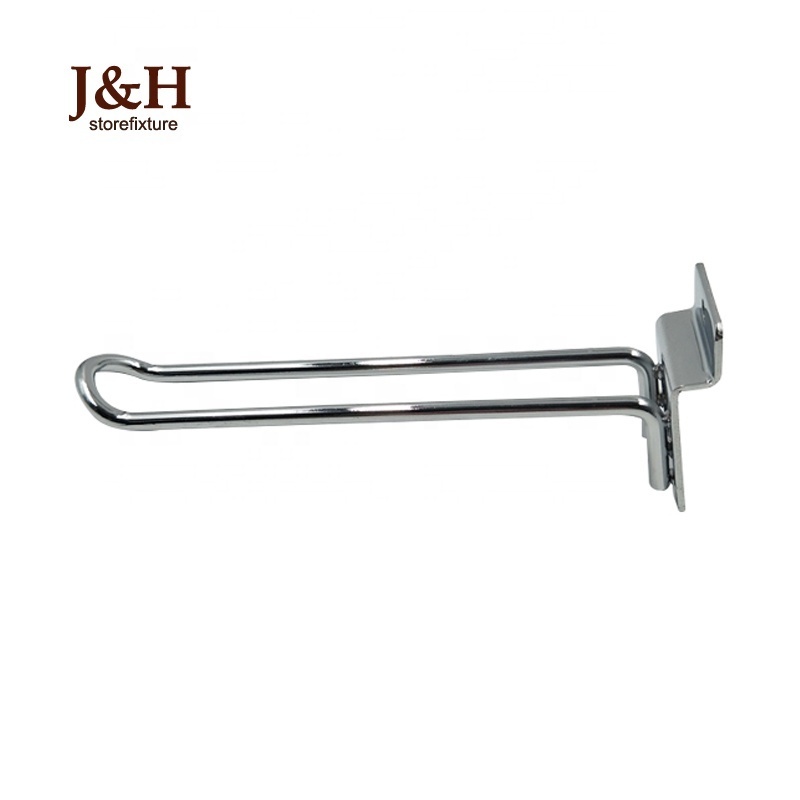 Hot Sale Euro Double Display Accessories Slatwall Metal U shape Hooks for Supermarket