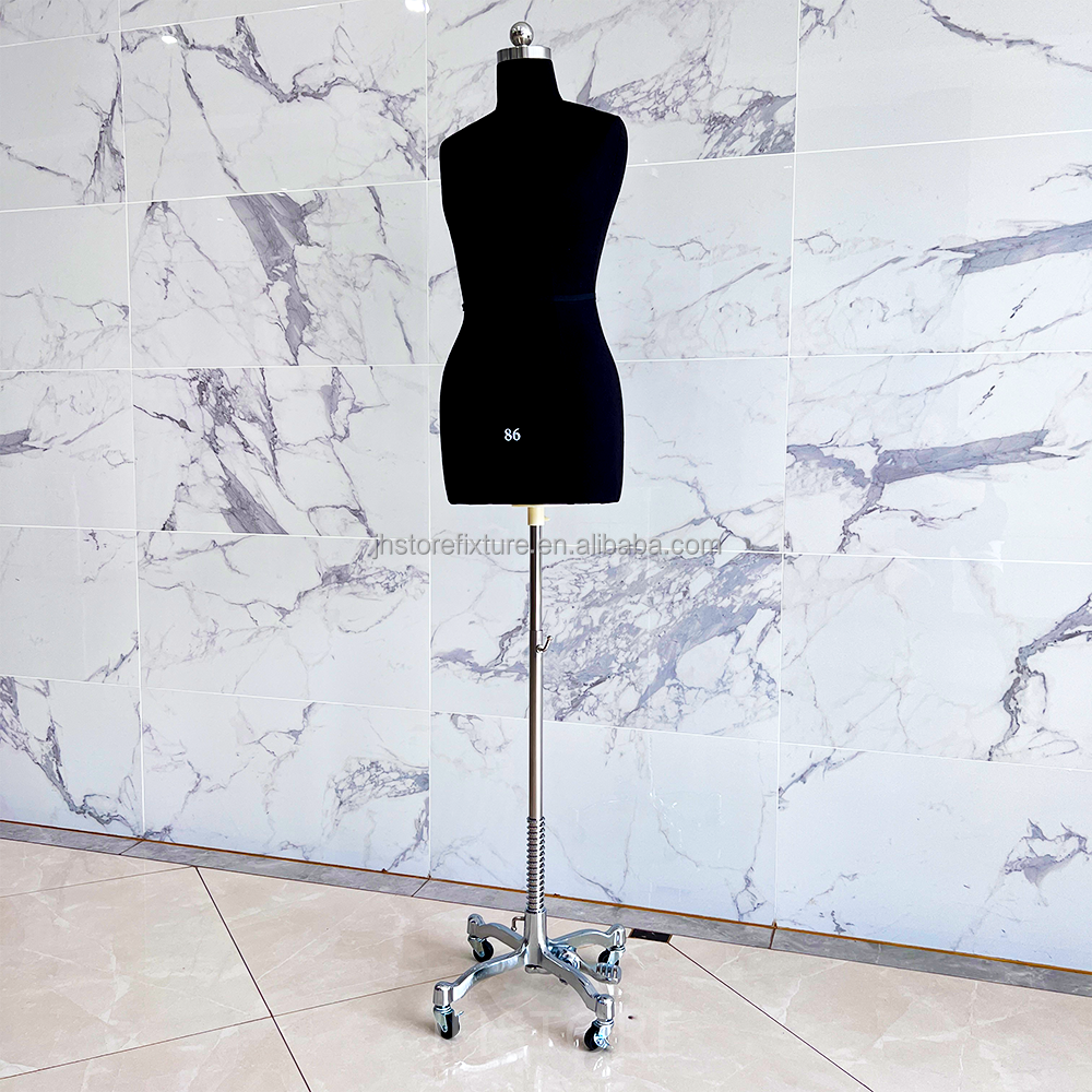 universal wheel Straight needle draping half body tailoring display mannequin for dressmaker women dummy