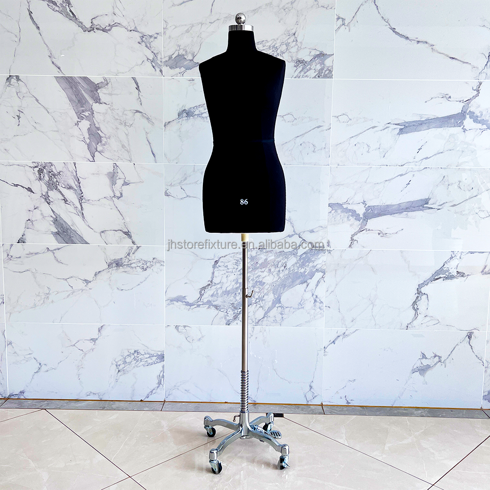 universal wheel Straight needle draping half body tailoring display mannequin for dressmaker women dummy