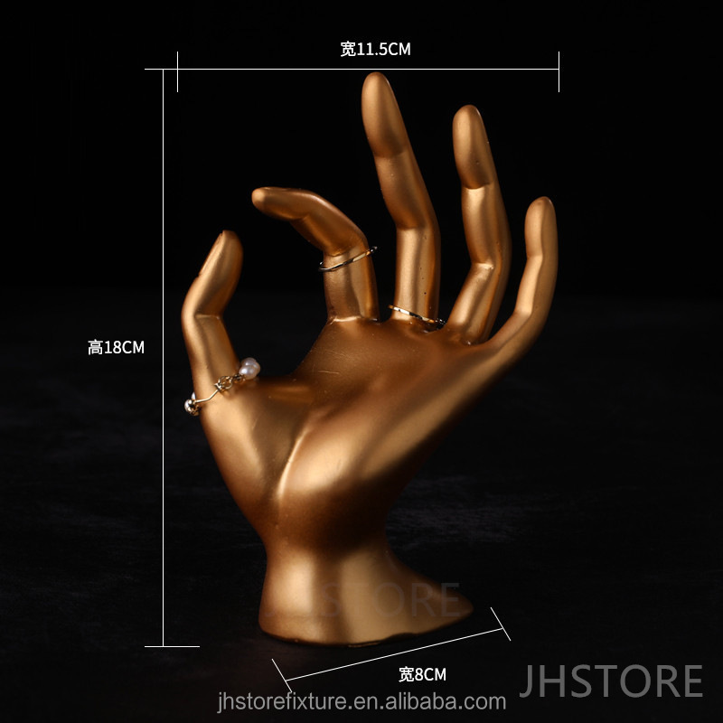 resin gold wholesale price jewelry display mannequin head with shoulders ring display stand