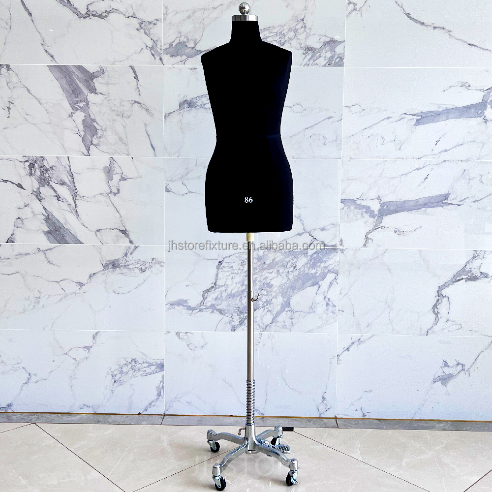 universal wheel Straight needle draping half body tailoring display mannequin for dressmaker women dummy