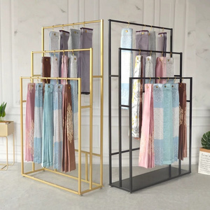 Custom cloth shop floor hanging fabric display racks / scarf display stand / curtain display rack