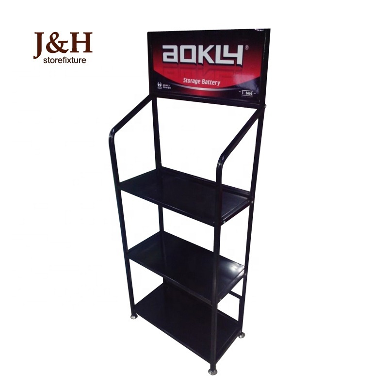 Metal Lubricant Display Rack Motor Engine Oil Display Stand Car Battery Display Rack