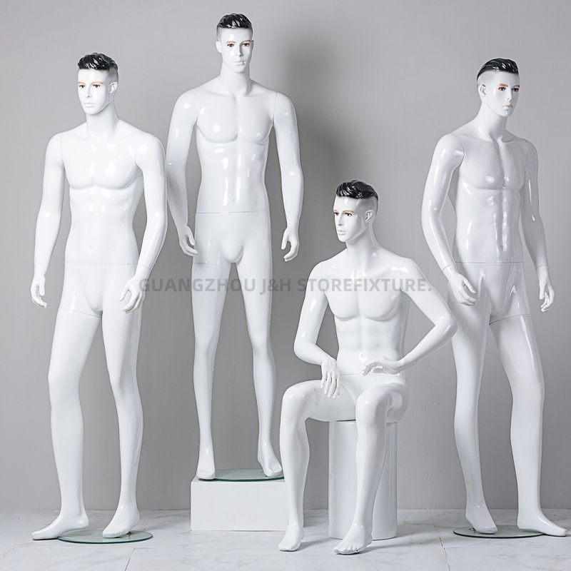 Factory Supply Men Mannequins Full-body With Hair Fiberglass Male Dress Form Mannequin For Clothes Store