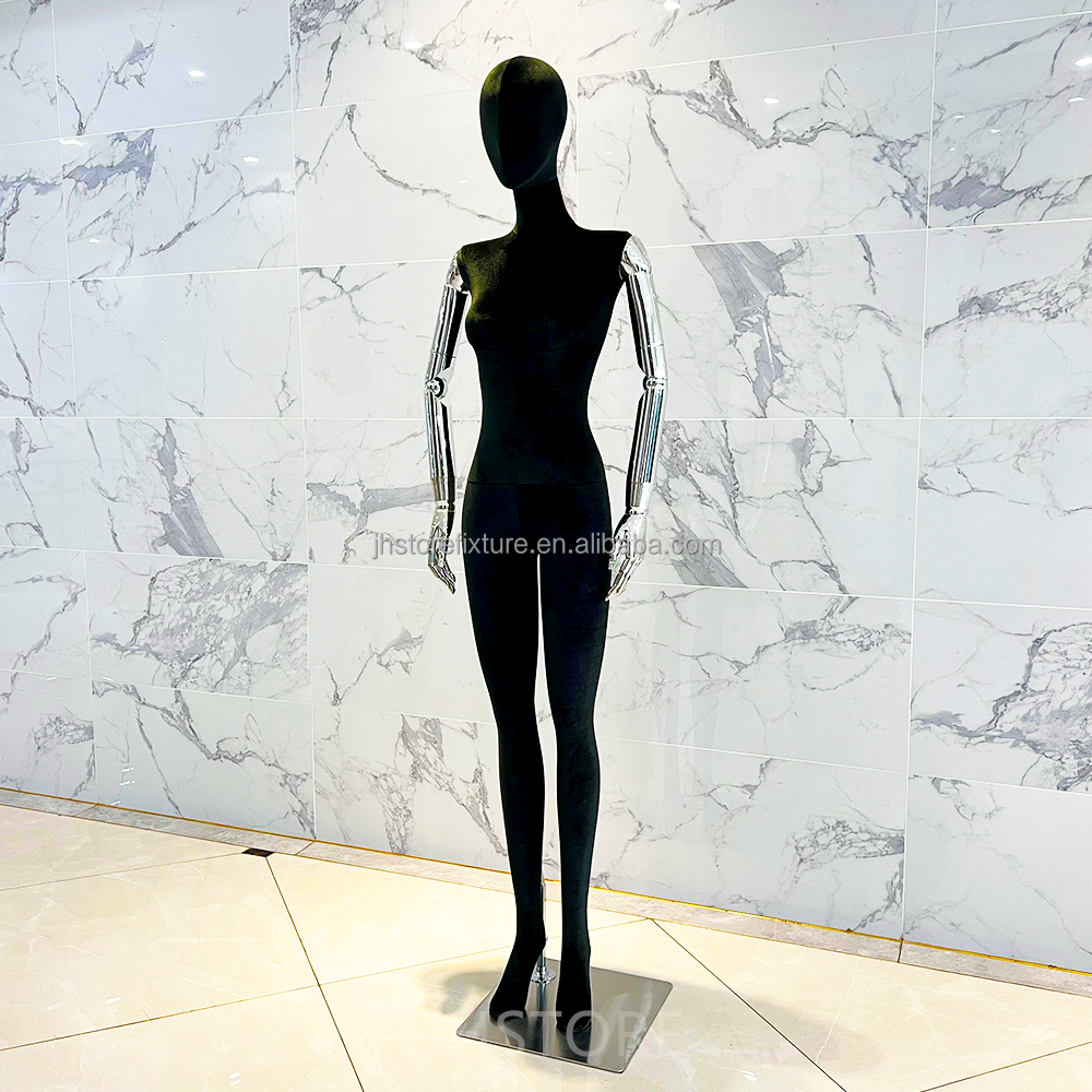 wholesale price high ending gold arms velvet mannequins full body female full body manikin adjustable women model