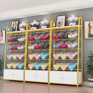 Underwear store display rack gold underwear shelf floor standing shop showcase display rack