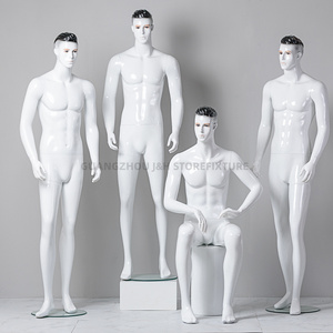 Factory Supply Men Mannequins Full-body With Hair Fiberglass Male Dress Form Mannequin For Clothes Store