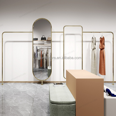 Hanging Style Clothes Display Stand Pipe Clothing Rack Wall Mounted Garment Hanging Bar Clothing Store Decorate Rack