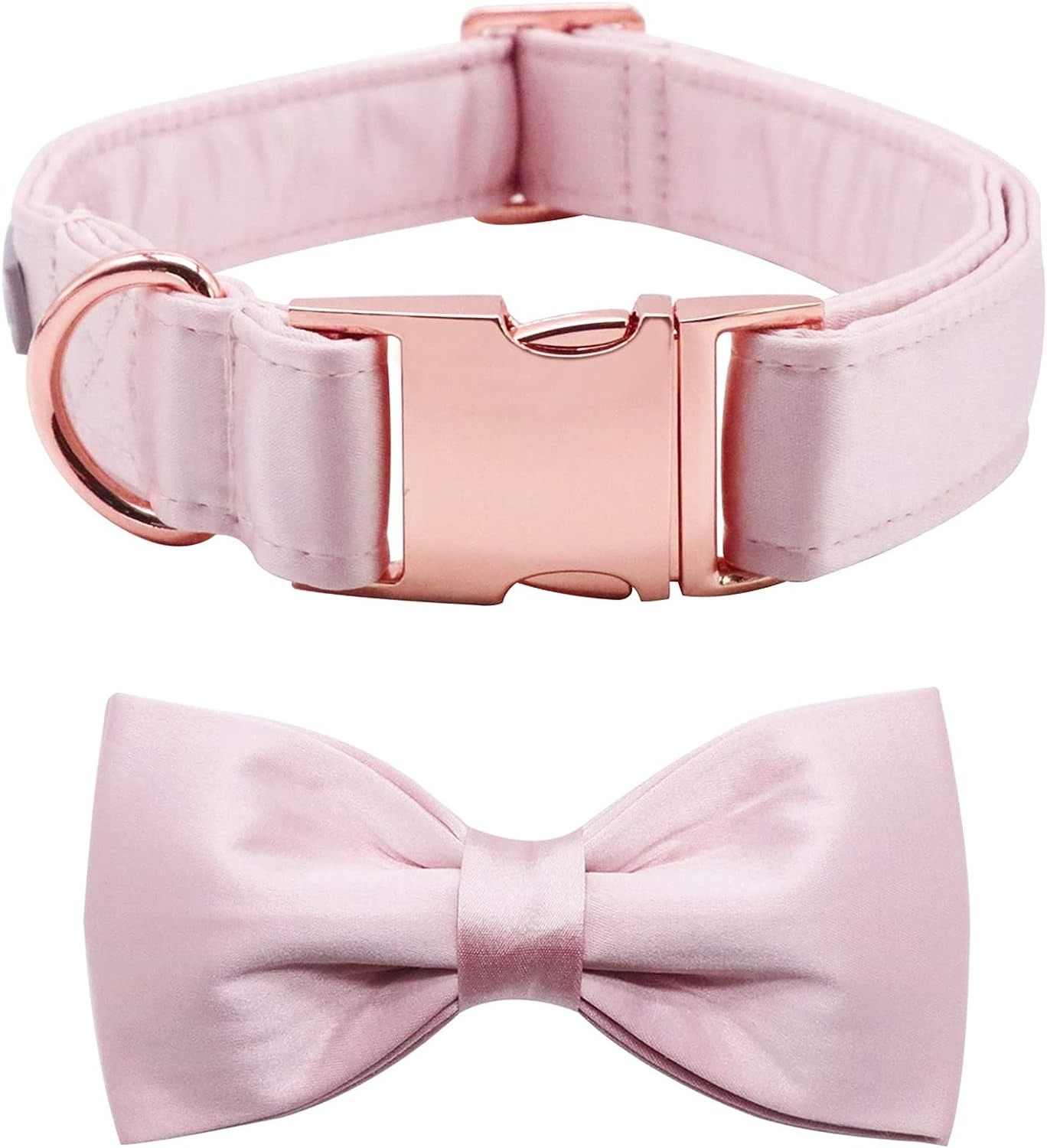 Custom Solid Color Summer Silky Dog Collar with Bowtie Smooth Cool Satin Soft and Durable Shiny Pet Collar Set