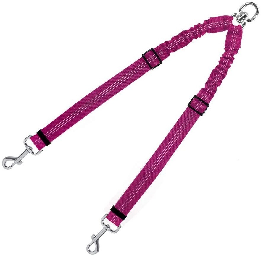 Explosion proof charging dog chain one to two multi dog elastic pet double head traction rope