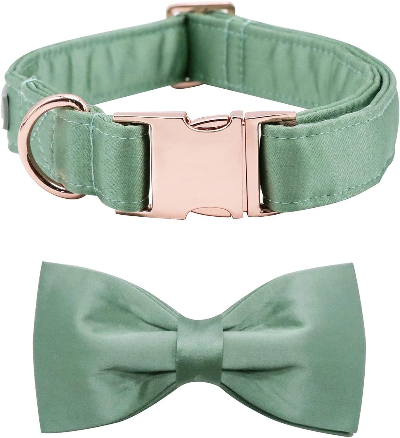 Custom Solid Color Summer Silky Dog Collar with Bowtie Smooth Cool Satin Soft and Durable Shiny Pet Collar Set