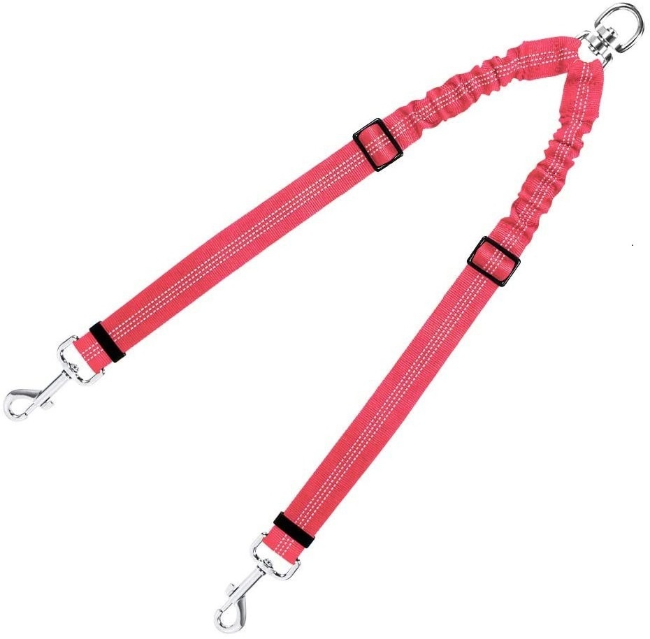 Explosion proof charging dog chain one to two multi dog elastic pet double head traction rope