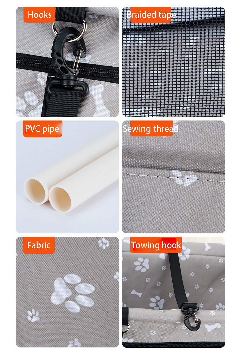 Wholesale Cat Pet Carrier Dog Car Seat Waterproof Bag Folding Travel Safe Bag Pet Car Travel Safety Carrier Booster Bag