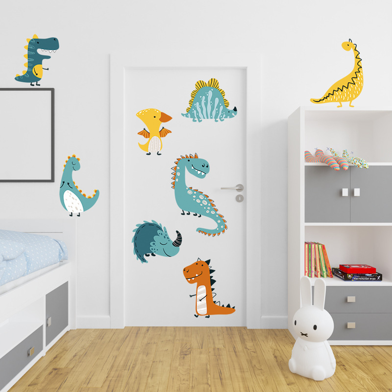 Kawaii Wall Decoration Dinosaur Bedroom Wall Stickers For Kids Room Nursery 3D Dinosaur Wall Stickers Set for Baby Decor