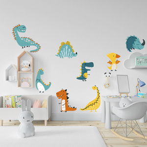 Kawaii Wall Decoration Dinosaur Bedroom Wall Stickers For Kids Room Nursery 3D Dinosaur Wall Stickers Set for Baby Decor