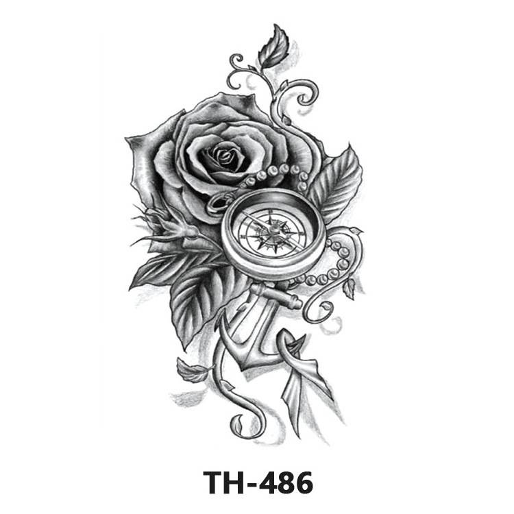 Waterproof Flower Rose Fake Arm Foot Back Body Art Temporary Half arm Tattoo Sticker for Girl Women Men Tato Sticker