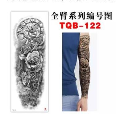 Wholesale custom full arm large skull waterproof temporary tattoo stickers for men and women half arm stickers tattoo