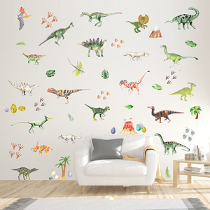 Cartoon Dinosaur Room Wall Stickers Kindergarten Creative DIY Wall Home Decoration Uv Printing Bedroom Background PVC Stickers