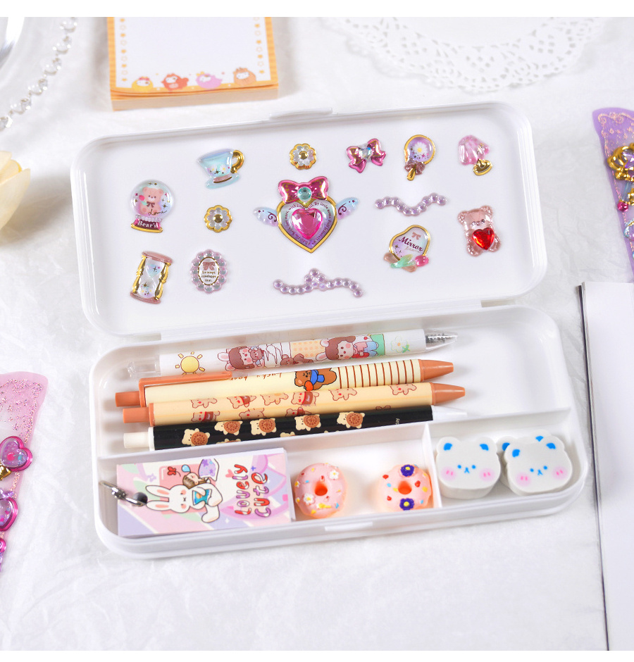 SHANLE Wholesale Kids Children Crystal Gemstone PVC Sticker Phone Decoration Stationery 3D Heart Moon Shell Fairy Wand Sticker