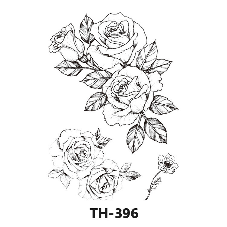 Waterproof Flower Rose Fake Arm Foot Back Body Art Temporary Half arm Tattoo Sticker for Girl Women Men Tato Sticker