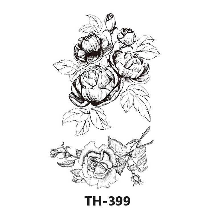 Waterproof Flower Rose Fake Arm Foot Back Body Art Temporary Half arm Tattoo Sticker for Girl Women Men Tato Sticker