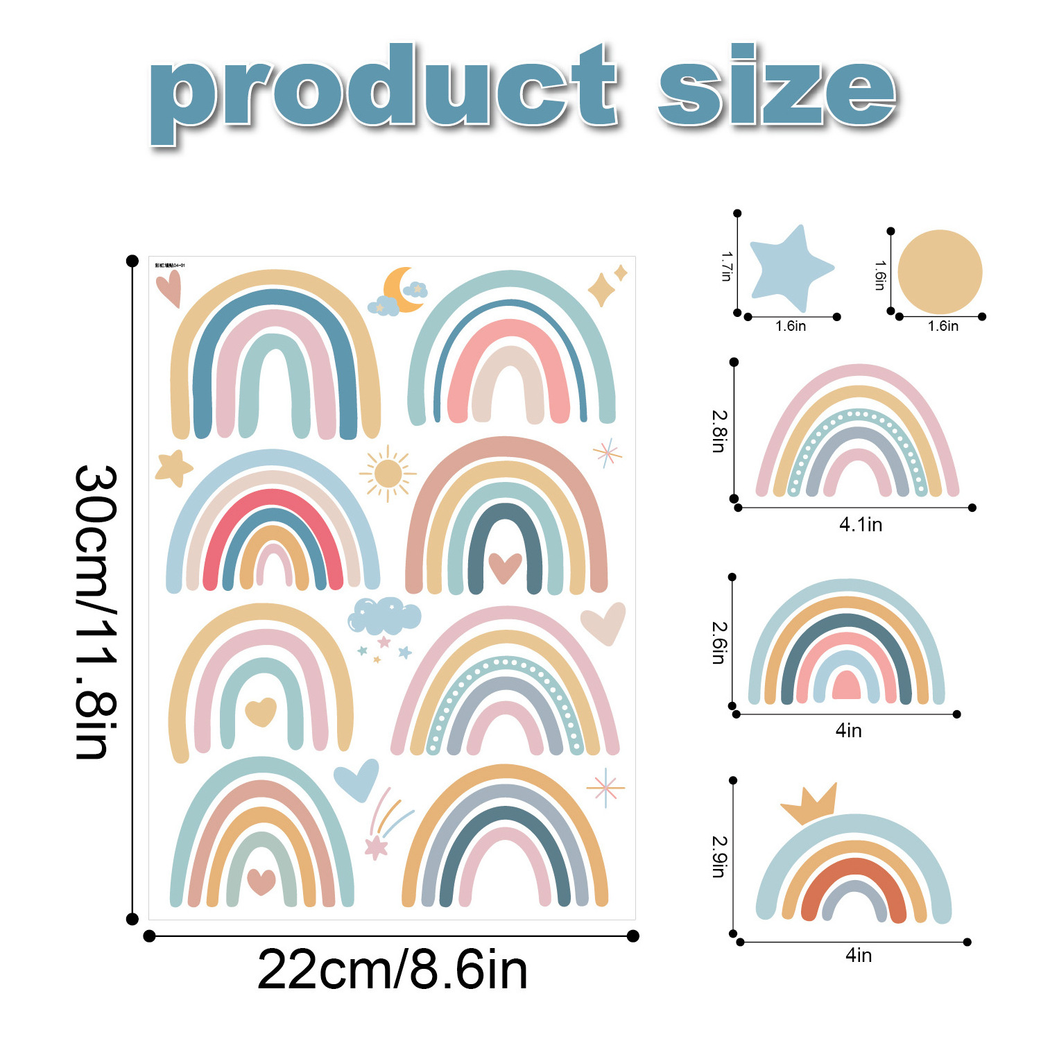 Cute rainbow raindrop decal removable DIY colorful rainbow wall sticker for drawing room Hot sale baby room cartoon wall sticker