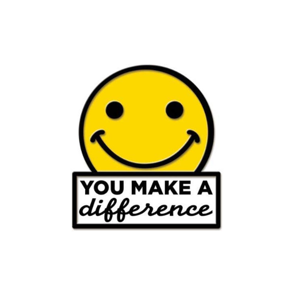 Custom Metal Funny Smiley Face You Make A Difference Lapel Pin Hard Enamel Pin with Backing Card