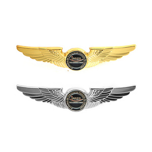 High Quality Uniform Decoration Use Die Cast Type Custom 3d Metal Gold Pilot Wings Lapel Pin