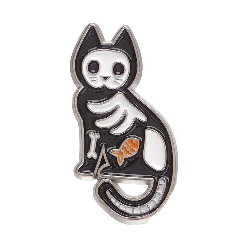 Custom Fashion Black Cat with Knife Bat Halloween Pumpkin Puppy Metal Badge Custom Costume Accessories Soft Enamel Lapel Pins