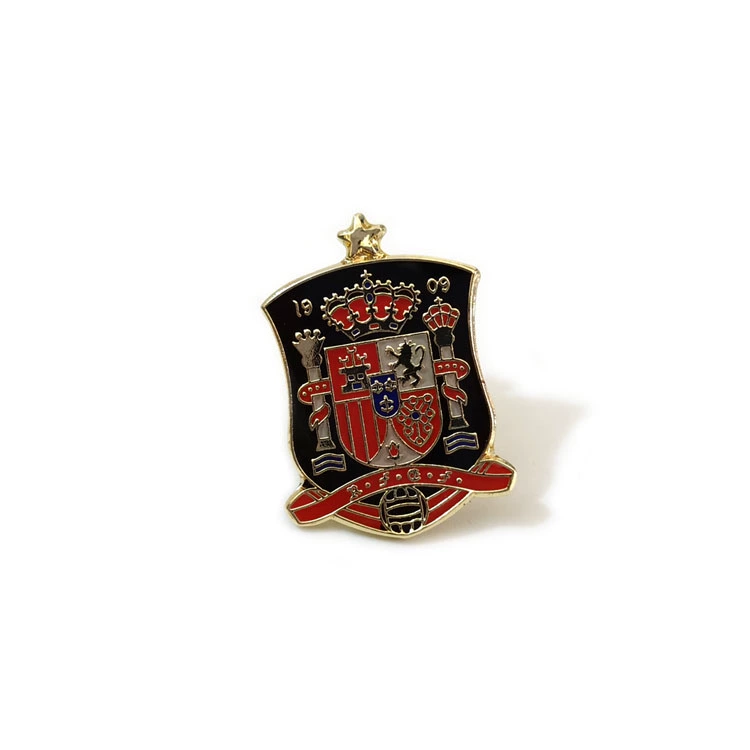 Customized Free Artwork Brazil Argentina France Spain Portugal Italy National Football Team Gold Plating Epoxy Soft Enamel Pins